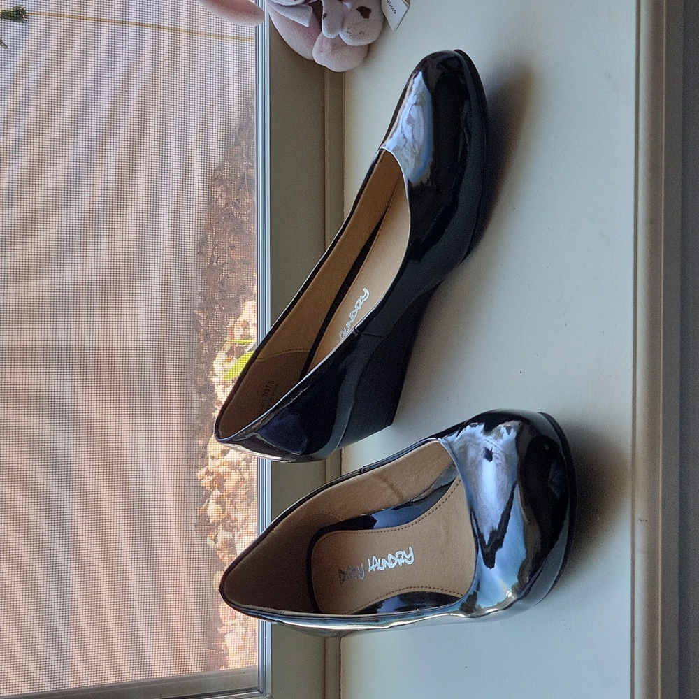 Dirty Laundry Marcie Patent Wedge Pump- Black